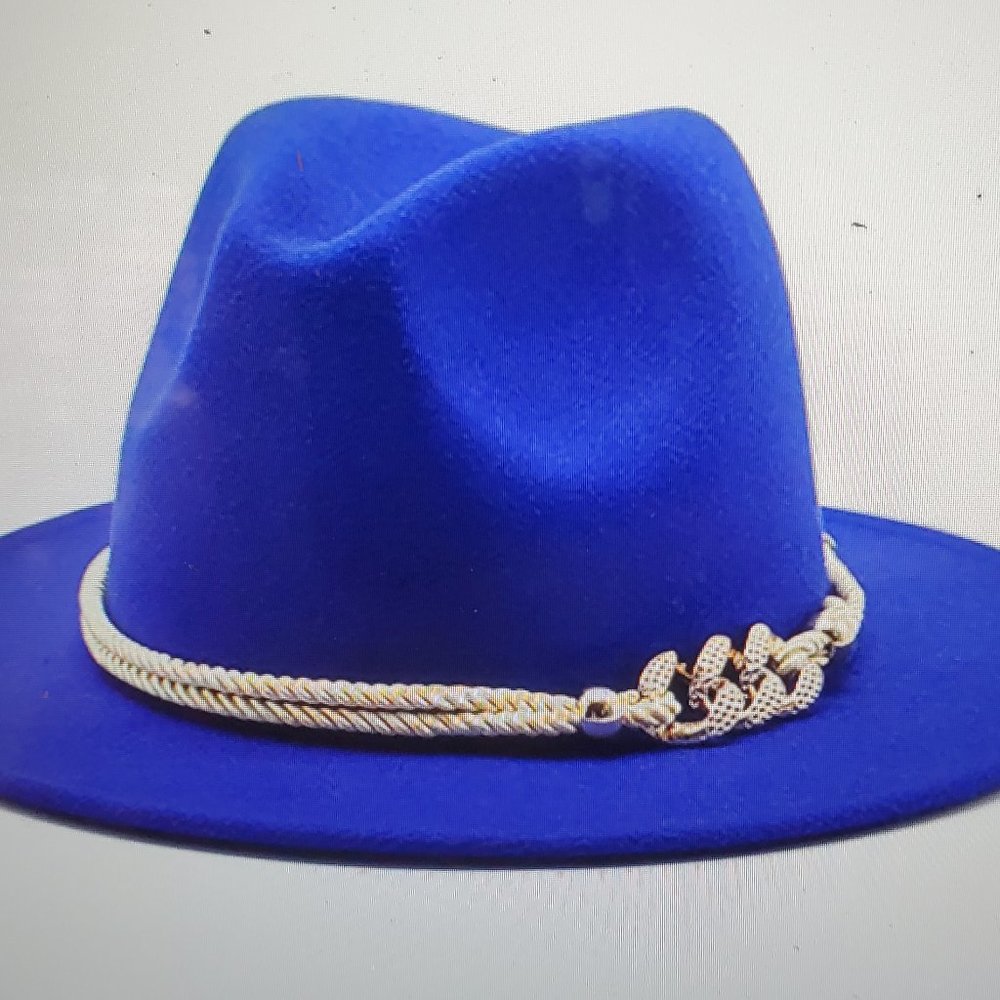 Royal Blue Fedora Hat - one size